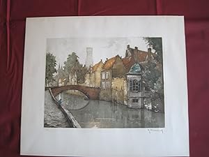 zvab "Gracht in Brüssel ? - 1" Original-.Radierung 300/350 signiert von Hebbelinck Roger (1912-1987): (1950) Kunst / Grafik / Poster