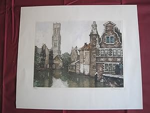 zvab "Gracht in Brüssel ? - 2" Original-.Radierung 289/350 signiert. von Hebbelinck Roger (1912-1987): (1950) Kunst / Grafik / Poster