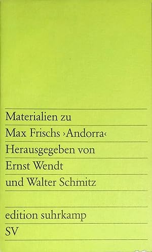 zvab Materialien zu Max Frischs "Andorra". (Nr. 653) Edition Suhrkamp. von Wendt Ernst (Hrsg.):: Gut Taschenbuch (1978)