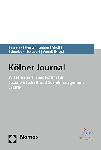 zvab Wissenschaftliches Forum für Sozialwirtschaft und Sozialmanagement 2/2015 (Kolner Journal): very good (2016)