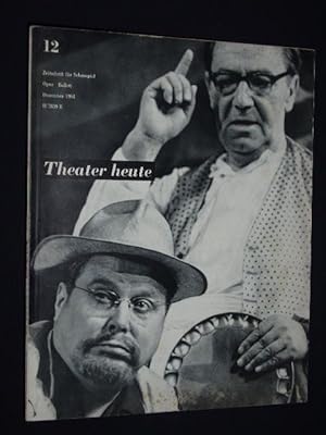 zvab Theater heute. Zeitschrift für Schauspiel Oper Ballett. Heft 12 Dezember 1961. Mit Stückabdrucken: GROSSE SCHMÄHREDE AN DER STADTMAUER von Tankred Dorst [und] ABSTECHER von Martin Walser von Herausgegeben vom Erhard Frie