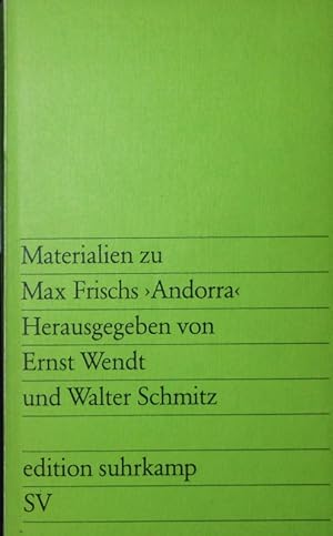 zvab Materialien zu Max Frischs "Andorra". von Wendt Ernst:: Softcover (1978) Erstausg. 1. Auflage