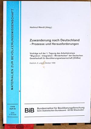 zvab Zuwanderung nach Deutschland : Prozesse und Herausforderungen. Kiedrich 8. und 9. Oktober 1998. Vorträge auf der 1. Tagung des Arbeitskreises "Migration . Integration - Minderheiten" der Deutschen Gesellschaft für Bevölk